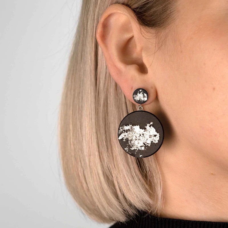 Earrings Jane Black Silver | by Concrete Jungle